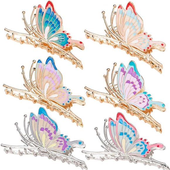 6 Pcs Butterfly Metal Hair Clips - Picture 4 of 4